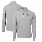 Seattle Seahawks Cutter & Buck Adapt Eco Knit Hybrid Recycled Quarter-Zip Throwback Pullover Top - Gray on sale