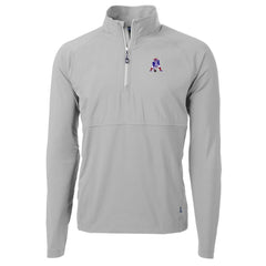 New England Patriots Cutter & Buck Adapt Eco Knit Hybrid Recycled Quarter-Zip Throwback Pullover Top - Gray on sale