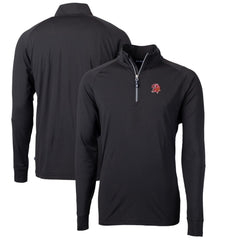 Tampa Bay Buccaneers Cutter & Buck Adapt Eco Knit Stretch Recycled Quarter-Zip Throwback Pullover Top - Black online