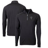 Atlanta Falcons Cutter & Buck Adapt Eco Knit Stretch Recycled Quarter-Zip Throwback Pullover Top - Black on sale