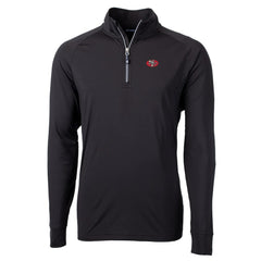 San Francisco 49ers Cutter & Buck Adapt Eco Knit Stretch Recycled Quarter-Zip Throwback Pullover Top - Black for sale