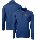 Denver Broncos Cutter & Buck Adapt Eco Knit Stretch Recycled Quarter-Zip Throwback Pullover Top - Royal for sale