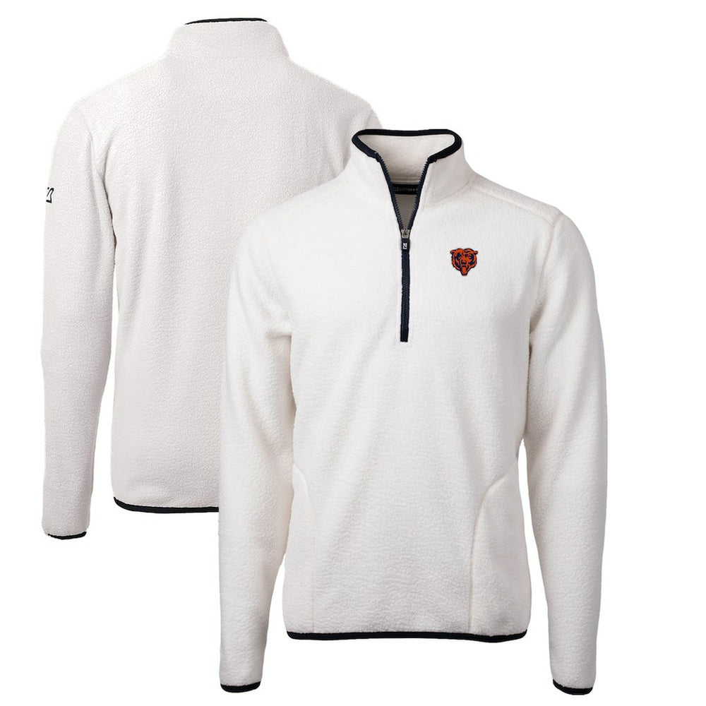 Chicago Bears Cutter & Buck Throwback Eco Sherpa Fleece Quarter-Zip Pullover Jacket - White on sale