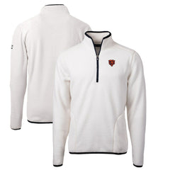 Chicago Bears Cutter & Buck Throwback Eco Sherpa Fleece Quarter-Zip Pullover Jacket - White on sale