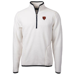 Chicago Bears Cutter & Buck Throwback Eco Sherpa Fleece Quarter-Zip Pullover Jacket - White on sale