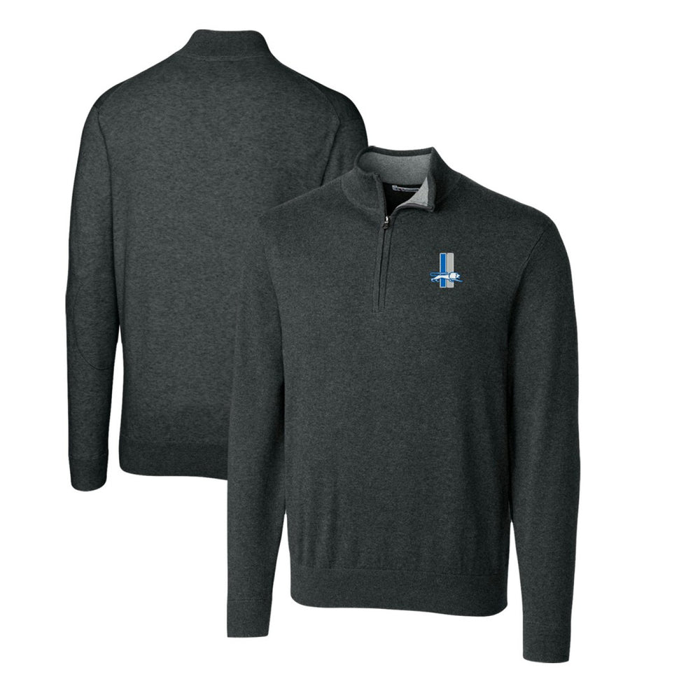 Detroit Lions Cutter & Buck Throwback Logo Lakemont Tri-Blend Quarter-Zip Pullover Sweater - Heather Charcoal outlet