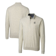 New Orleans Saints Cutter & Buck Throwback Logo Lakemont Tri-Blend Quarter-Zip Pullover Sweater - Oatmeal sale