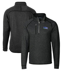 Seattle Seahawks Cutter & Buck Throwback Logo Mainsail Sweater-Knit Half-Zip Pullover Jacket - Heather Charcoal discount