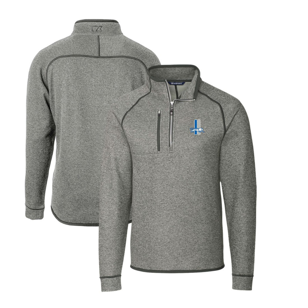 Detroit Lions Cutter & Buck Throwback Logo Mainsail Sweater-Knit Half-Zip Pullover Jacket - Heather Gray outlet