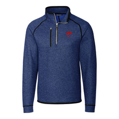 Buffalo Bills Cutter & Buck Throwback Logo Mainsail Sweater-Knit Half-Zip Pullover Jacket - Heather Royal for sale