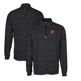 Cincinnati Bengals Cutter & Buck Throwback Logo Traverse Camo Print Stretch Quarter-Zip Pullover Top - Black cheap