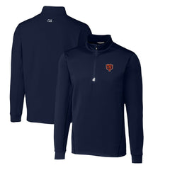 Chicago Bears Cutter & Buck Throwback Logo Traverse Stretch Quarter-Zip Pullover Top - Navy for sale