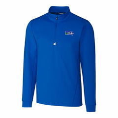 Seattle Seahawks Cutter & Buck Throwback Logo Traverse Stretch Quarter-Zip Pullover Top - Royal on sale