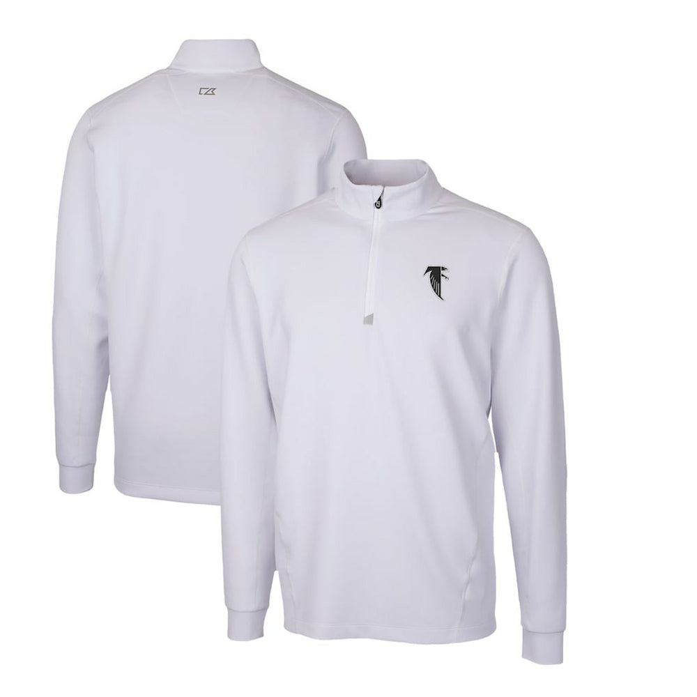 Atlanta Falcons Cutter & Buck Throwback Logo Traverse Stretch Quarter-Zip Pullover Top - White outlet
