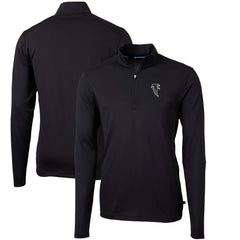 Atlanta Falcons Cutter & Buck Throwback Logo Virtue Eco Pique Recycled Quarter-Zip Pullover Top - Black discount