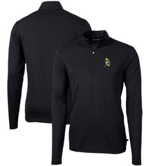 Green Bay Packers Cutter & Buck Throwback Logo Virtue Eco Pique Recycled Quarter-Zip Pullover Top - Black cheap