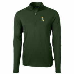 Green Bay Packers Cutter & Buck Throwback Logo Virtue Eco Pique Recycled Quarter-Zip Pullover Top - Green outlet