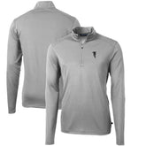 Atlanta Falcons Cutter & Buck Throwback Logo Virtue Eco Pique Recycled Quarter-Zip Pullover Top - Gray on sale