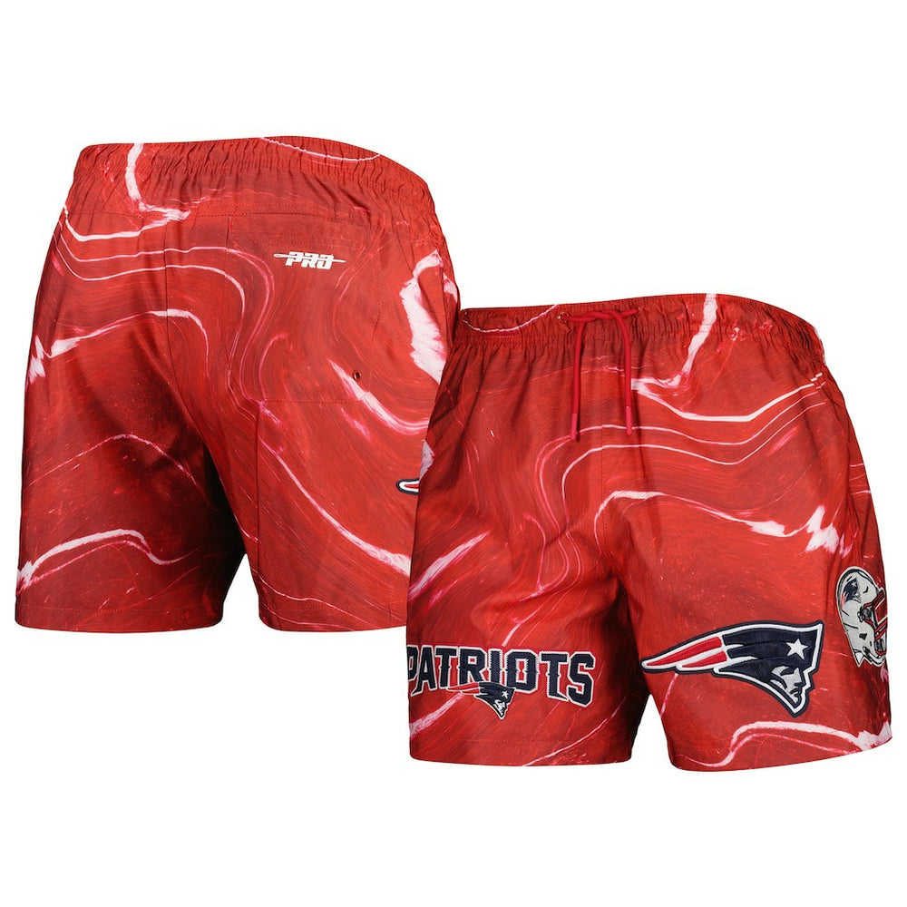 New England Patriots Pro Standard Allover Marble Print Shorts - Red on sale