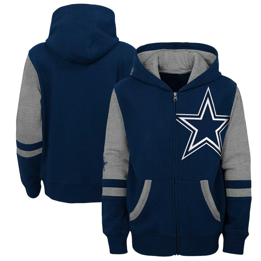 Dallas Cowboys Youth Colorblock Full-Zip Hoodie - Navy outlet