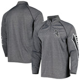 Chicago White Sox Stitches Wordmark Raglan Quarter-Zip Top Heather Gray