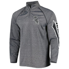 Chicago White Sox Stitches Wordmark Raglan Quarter-Zip Top Heather Gray
