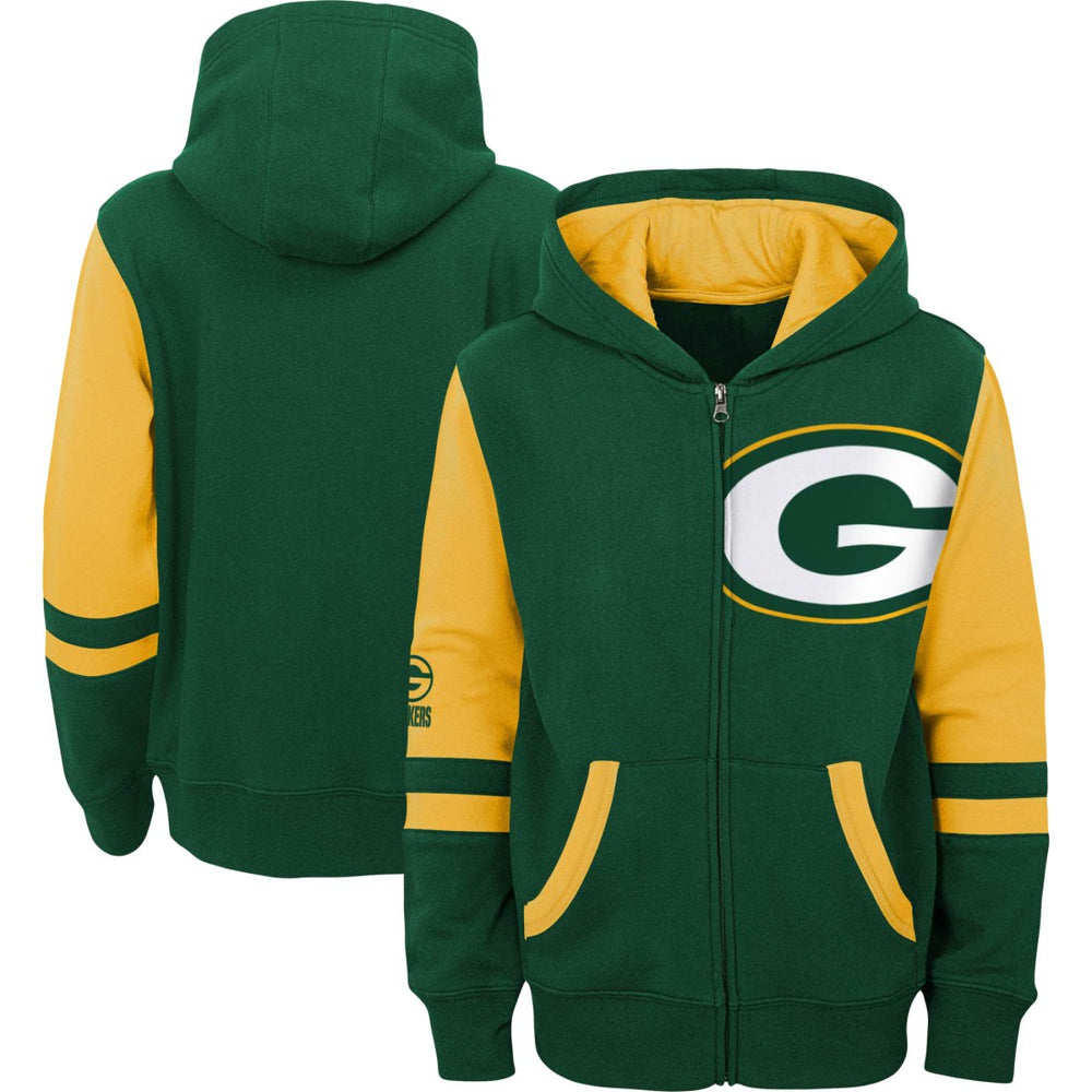 Green Bay Packers Preschool Stadium Color Block Full-Zip Hoodie - Green discount
