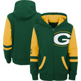 Green Bay Packers Preschool Stadium Color Block Full-Zip Hoodie - Green discount