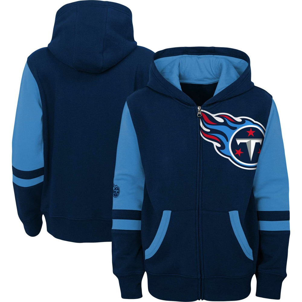 Tennessee Titans Youth Colorblock Full-Zip Hoodie - Navy on sale