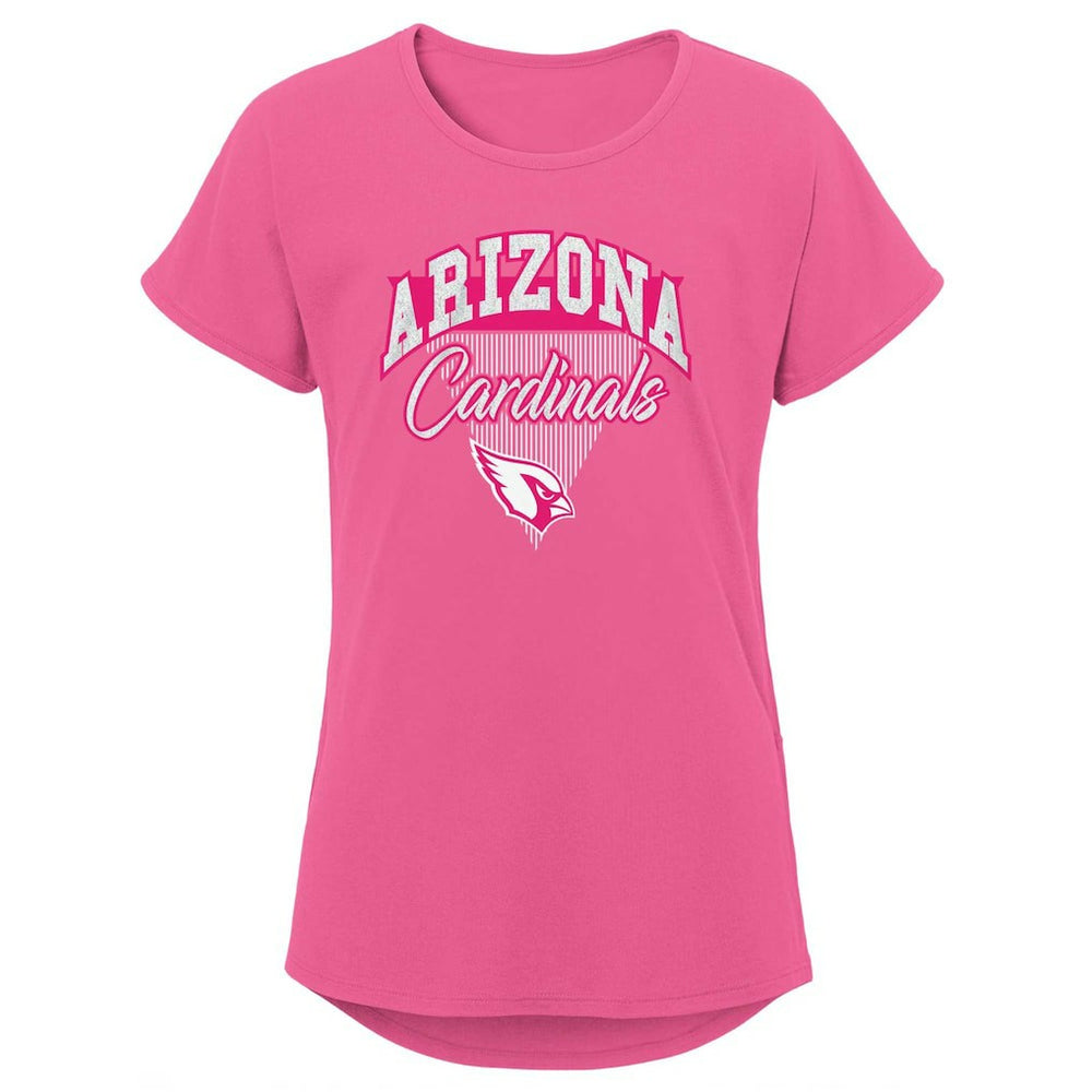 Arizona Cardinals Girls Youth Playtime Dolman T-Shirt - Pink on sale