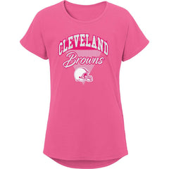 Cleveland Browns Girls Youth Playtime Dolman T-Shirt - Pink on sale