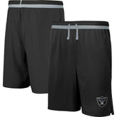 Las Vegas Raiders Cool Down Tri-Color Elastic Training Shorts - Black cheap