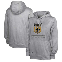 New Orleans Saints Grid Drill Streak Fleece Pullover Hoodie - Heather Gray sale