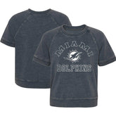 Miami Dolphins Girls Juniors Cheer Squad Raglan T-Shirt - Heather Charcoal discount
