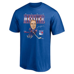 Mark Messier New York Rangers Player Caricature T-Shirt - Blue T-shirts