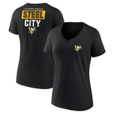 Pittsburgh Penguins Women's Territorial V-Neck T-Shirt - Black T-shirts