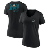 San Jose Sharks Women's Territorial V-Neck T-Shirt - Black T-shirts
