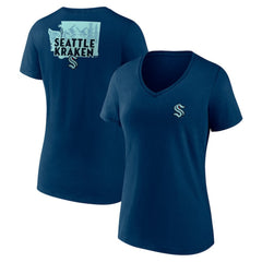 Seattle Kraken Women's Territorial V-Neck T-Shirt - Deep Sea Blue T-shirts
