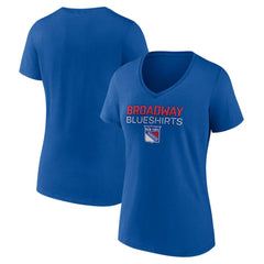 New York Rangers Women's Shout Out V-Neck T-Shirt - Blue T-shirts