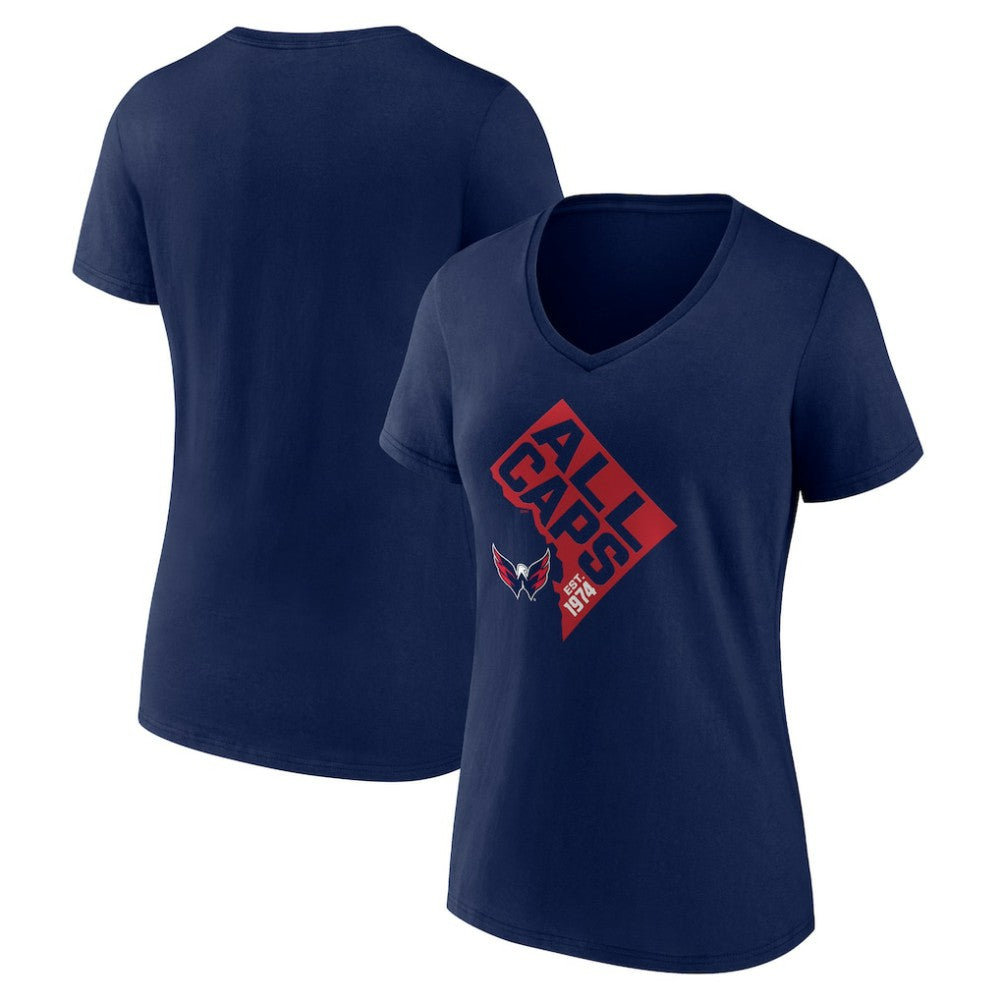 Washington Capitals Women's Shout Out V-Neck T-Shirt - Navy T-shirts