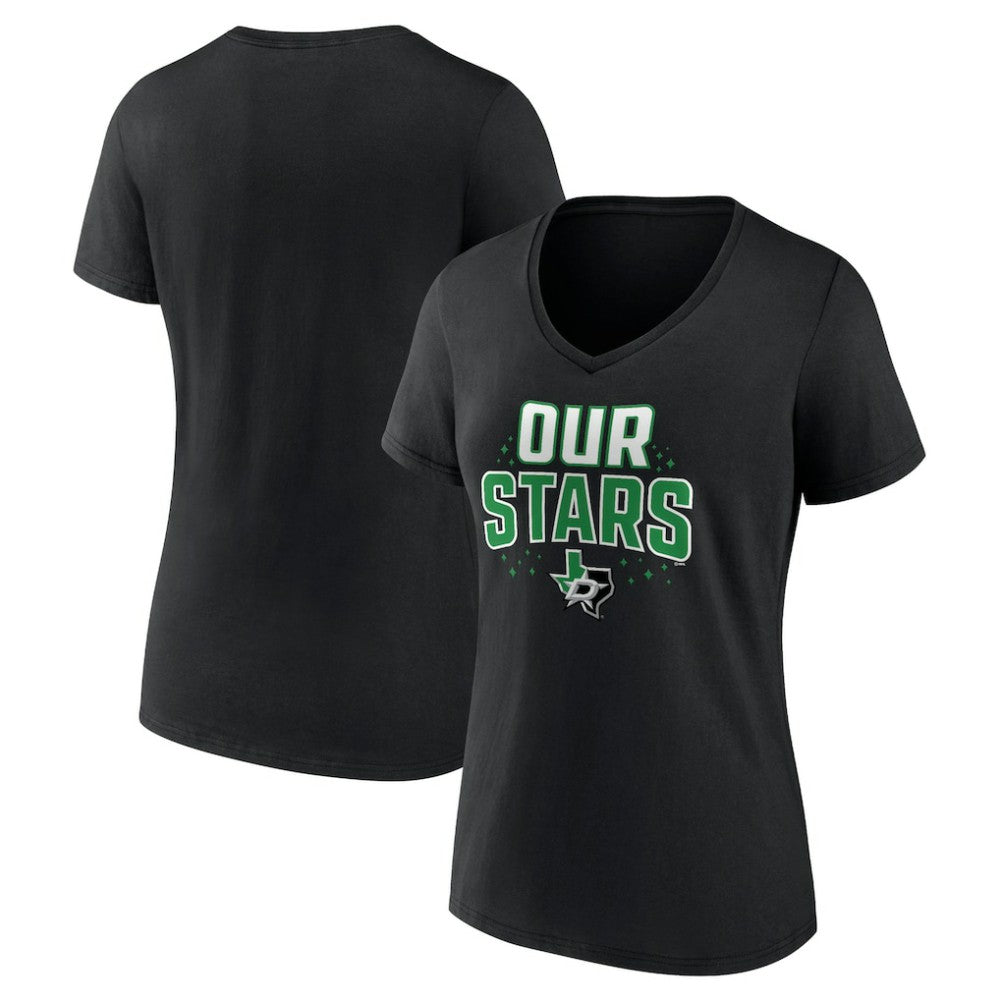 Dallas Stars Women's Proclamation V-Neck T-Shirt - Black T-shirts