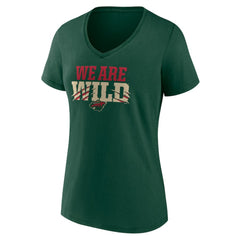 Minnesota Wild Women's Proclamation V-Neck T-Shirt - Green T-shirts