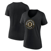 Boston Bruins Women's Represent V-Neck T-Shirt - Black T-shirts