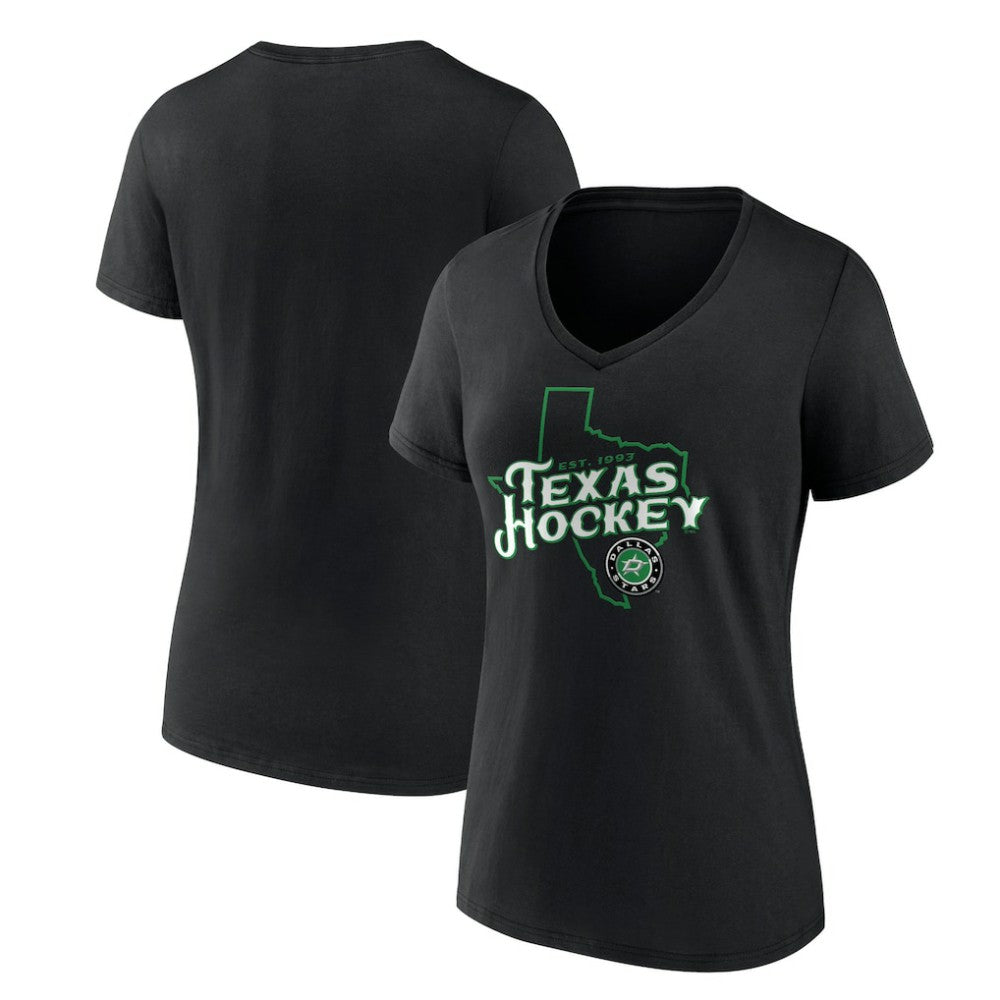 Dallas Stars Women's Represent V-Neck T-Shirt - Black T-shirts