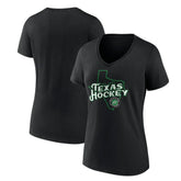 Dallas Stars Women's Represent V-Neck T-Shirt - Black T-shirts