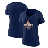 Edmonton Oilers Women's Represent V-Neck T-Shirt - Navy T-shirts