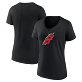 Carolina Hurricanes Women's Alternate Logo V-Neck T-Shirt - Black T-shirts