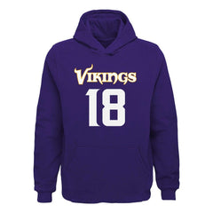 Justin Jefferson Minnesota Vikings Youth Mainliner Player Name & Number Pullover Hoodie - Purple on sale