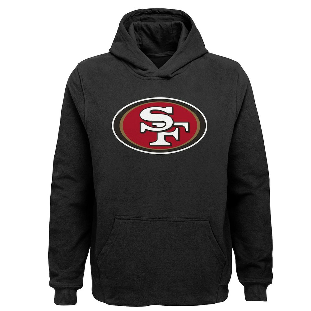 San Francisco 49ers Youth Team Logo Pullover Hoodie - Black cheap