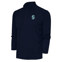 Seattle Kraken Antigua Special Edition 2.0 Tribute Quarter-Zip Pullover Top - Navy Pullover